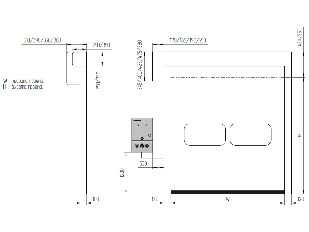 Скоростные рулонные ворота для пищевой промышленности 13