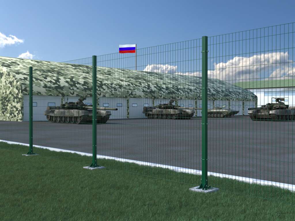 Забор из заборной секции «Усиленная» и стального прутка 6 мм 7