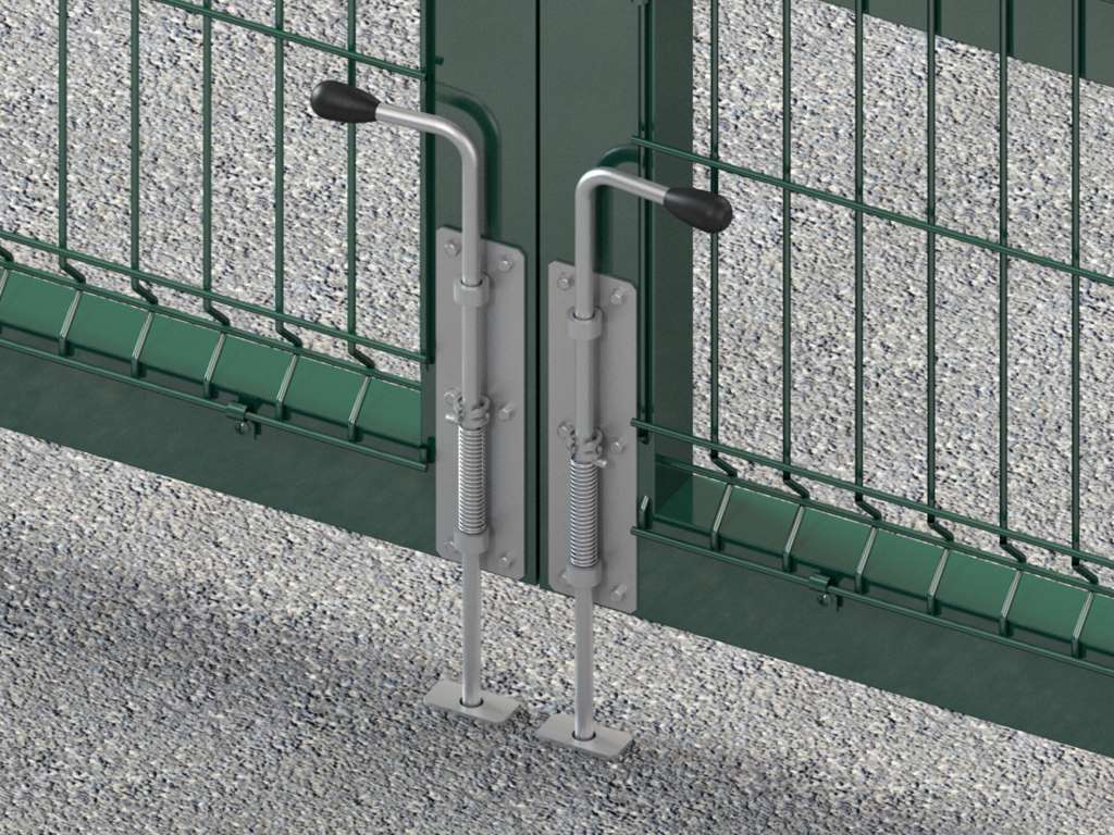 Ворота распашные со стальной рамой с заполнением сварной сеткой 17