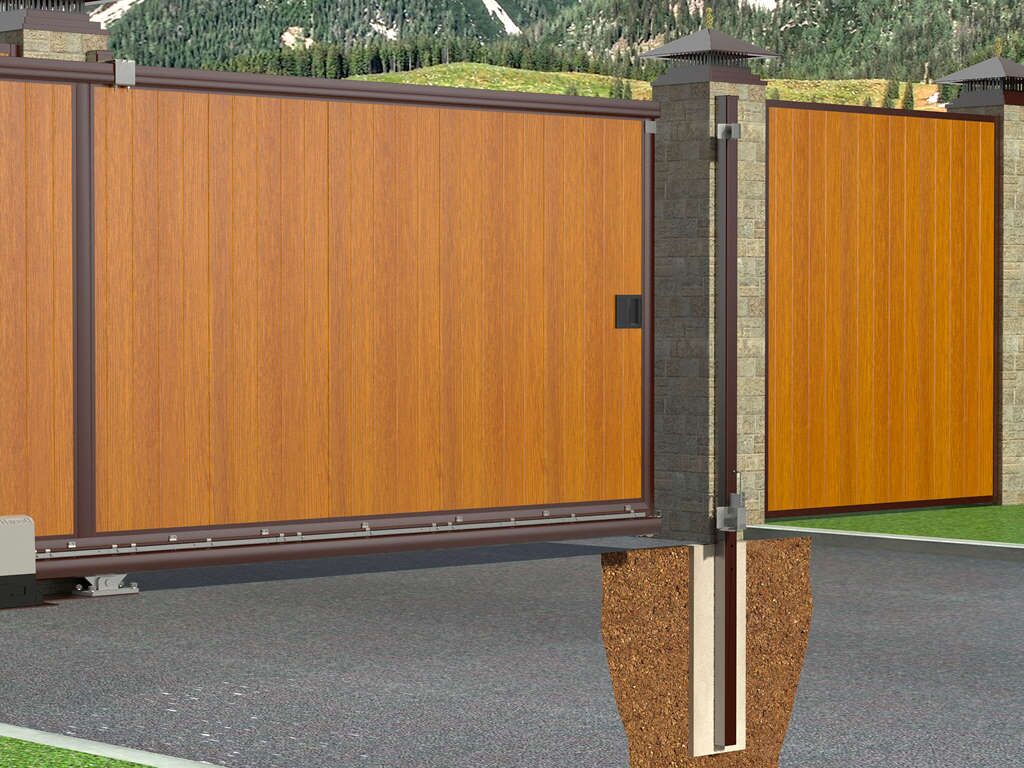 Откатные ворота из сендвич-панелей 7 Откатные ворота из сендвич-панелей 7