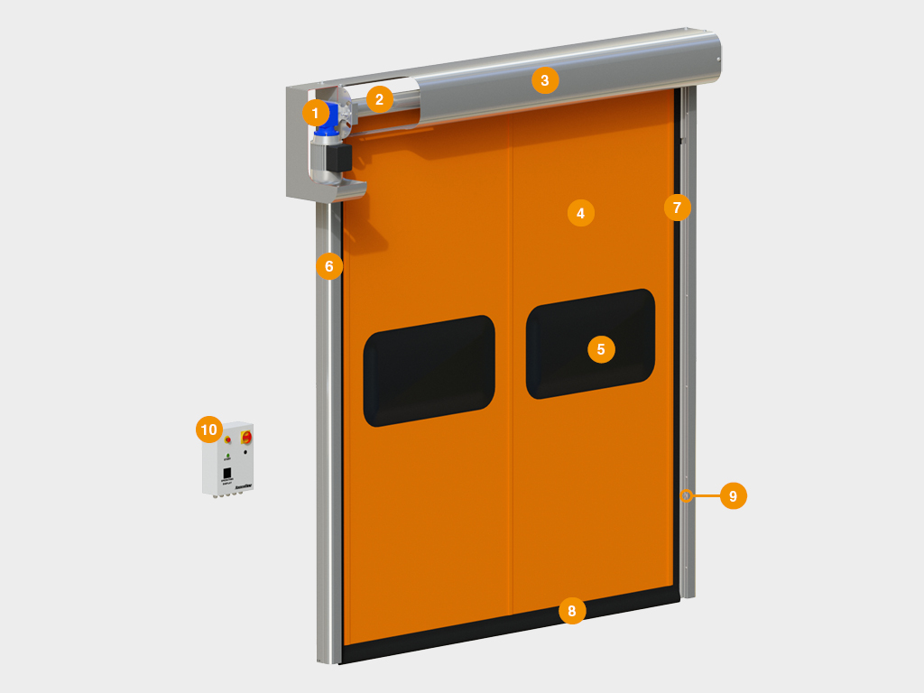 Скоростные рулонные ворота для пищевой промышленности 1