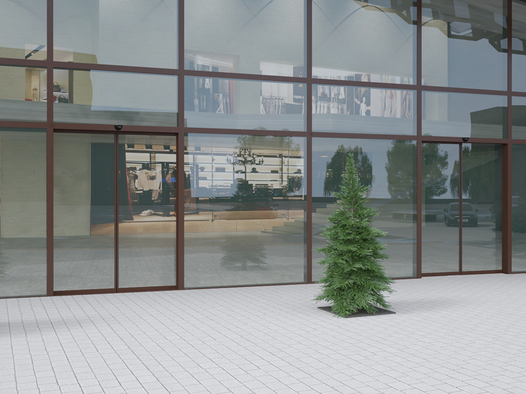 Комплект телескопической раздвижной двери (четыре подвижные лайтстворки и фрамуга) для привода AD-SP-TELESCOPE 7