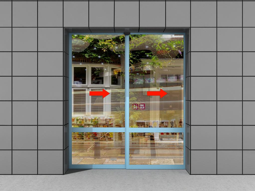 Комплект телескопической раздвижной двери (четыре подвижные лайтстворки и фрамуга) для привода AD-SP-TELESCOPE 2