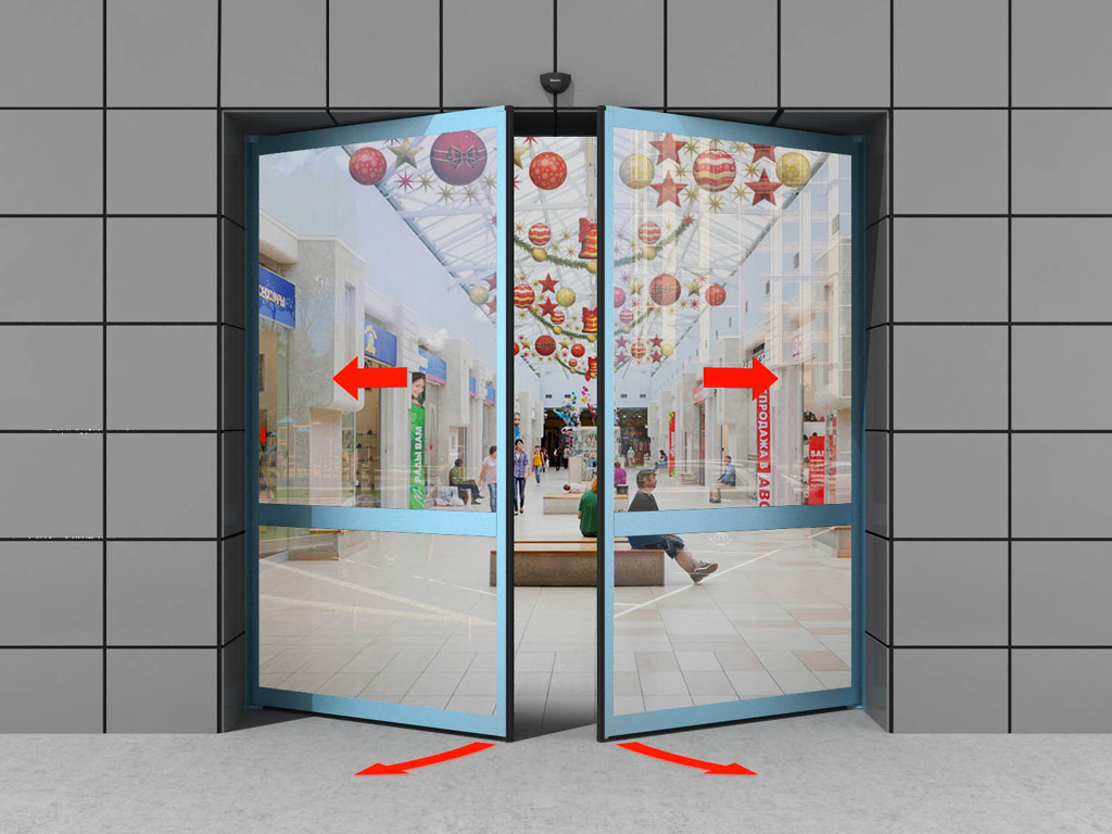 Комплект автоматической раздвижной двери «антипаника» (одна подвижная створка «антипаника») для привода AD-SP 1