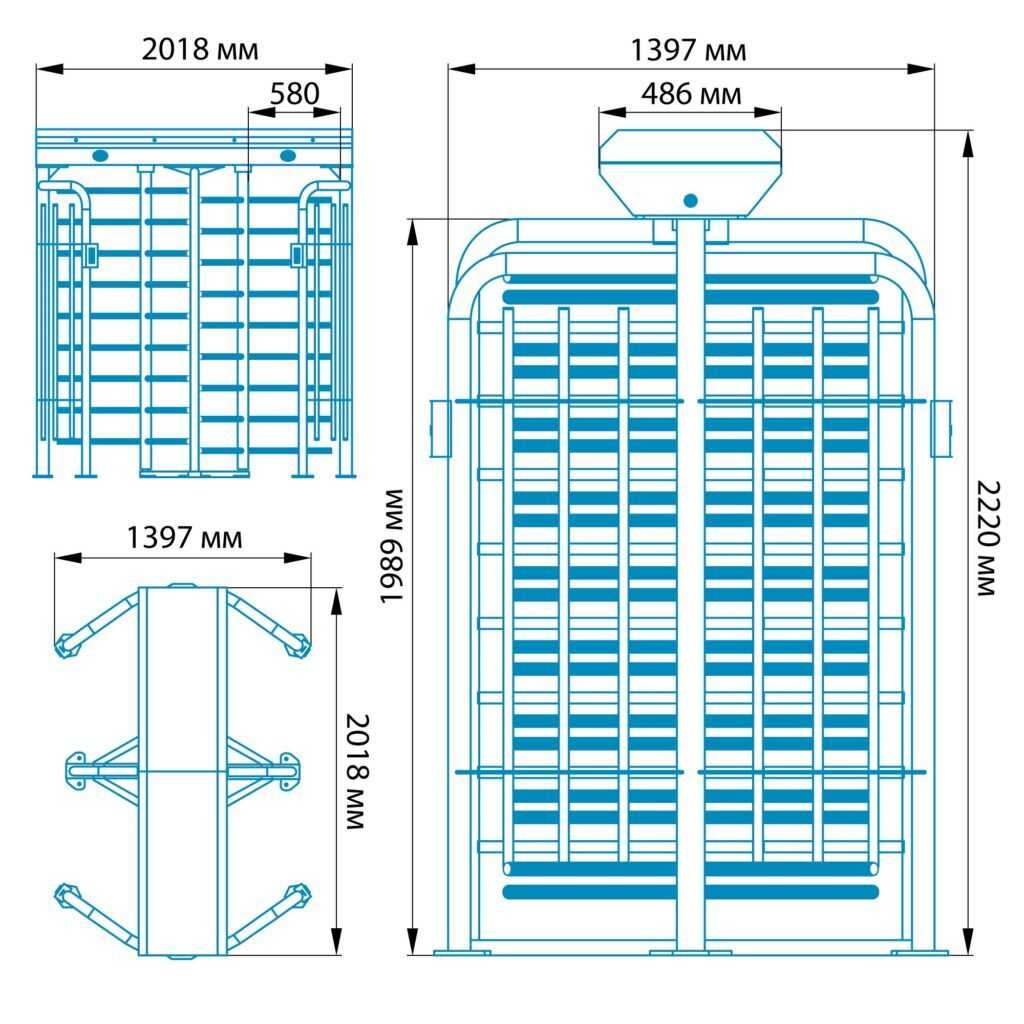 Полноростовой турникет БЛОКПОСТ РСТ 1400 4
