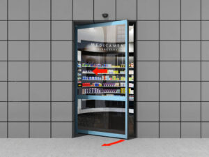 Комплект автоматической раздвижной двери (две подвижные и две неподвижные створки антипаника) для привода AD-SP 2