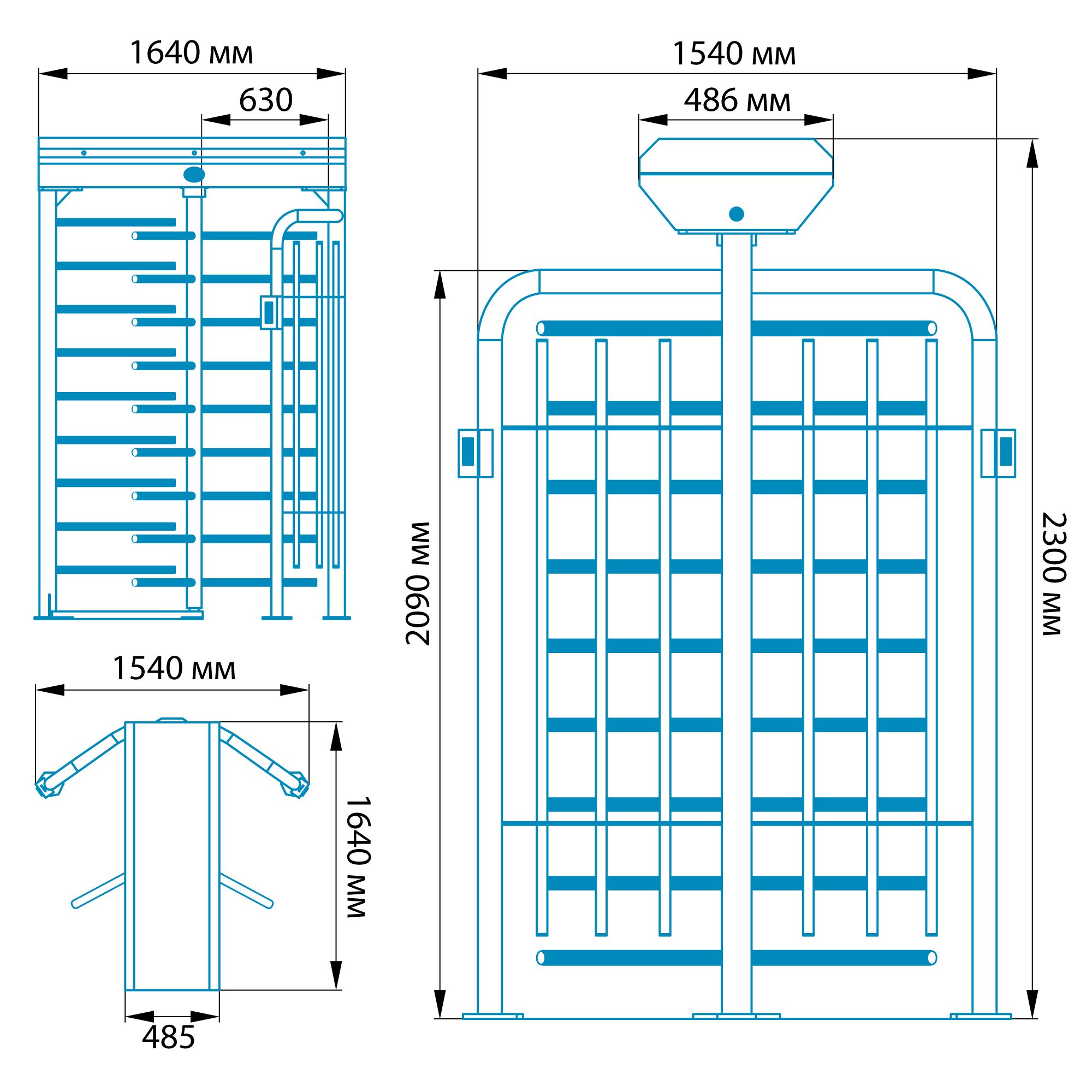 Полноростовой турникет БЛОКПОСТ РСТ 700 1