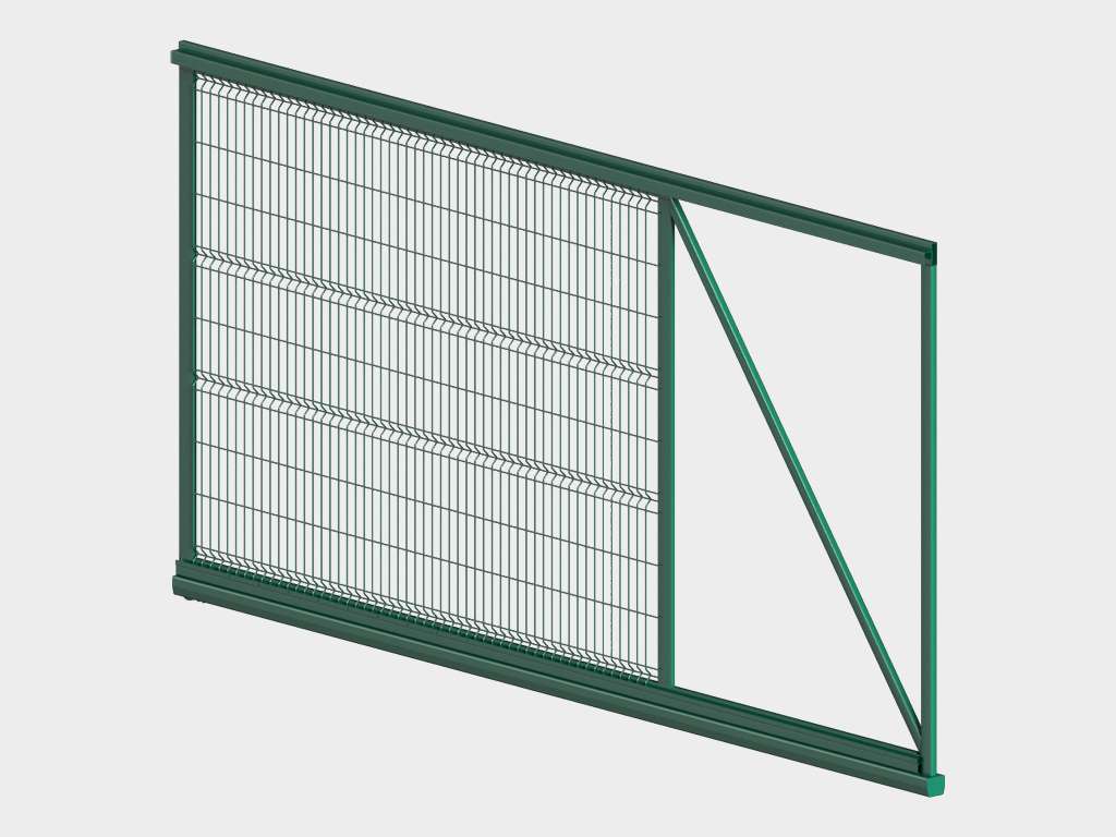 Откатные ворота со стальной рамой и заполнением сварной сеткой 8 Откатные ворота со стальной рамой и заполнением сварной сеткой 8