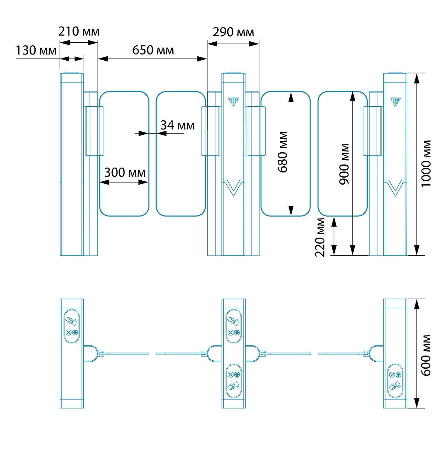 Турникет распашной БЛОКПОСТ Vector 300 1