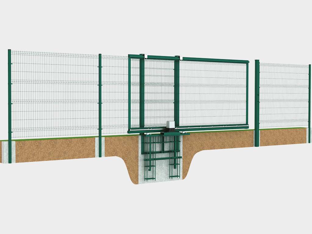 Откатные ворота со стальной рамой и заполнением сварной сеткой 3 Откатные ворота со стальной рамой и заполнением сварной сеткой 3
