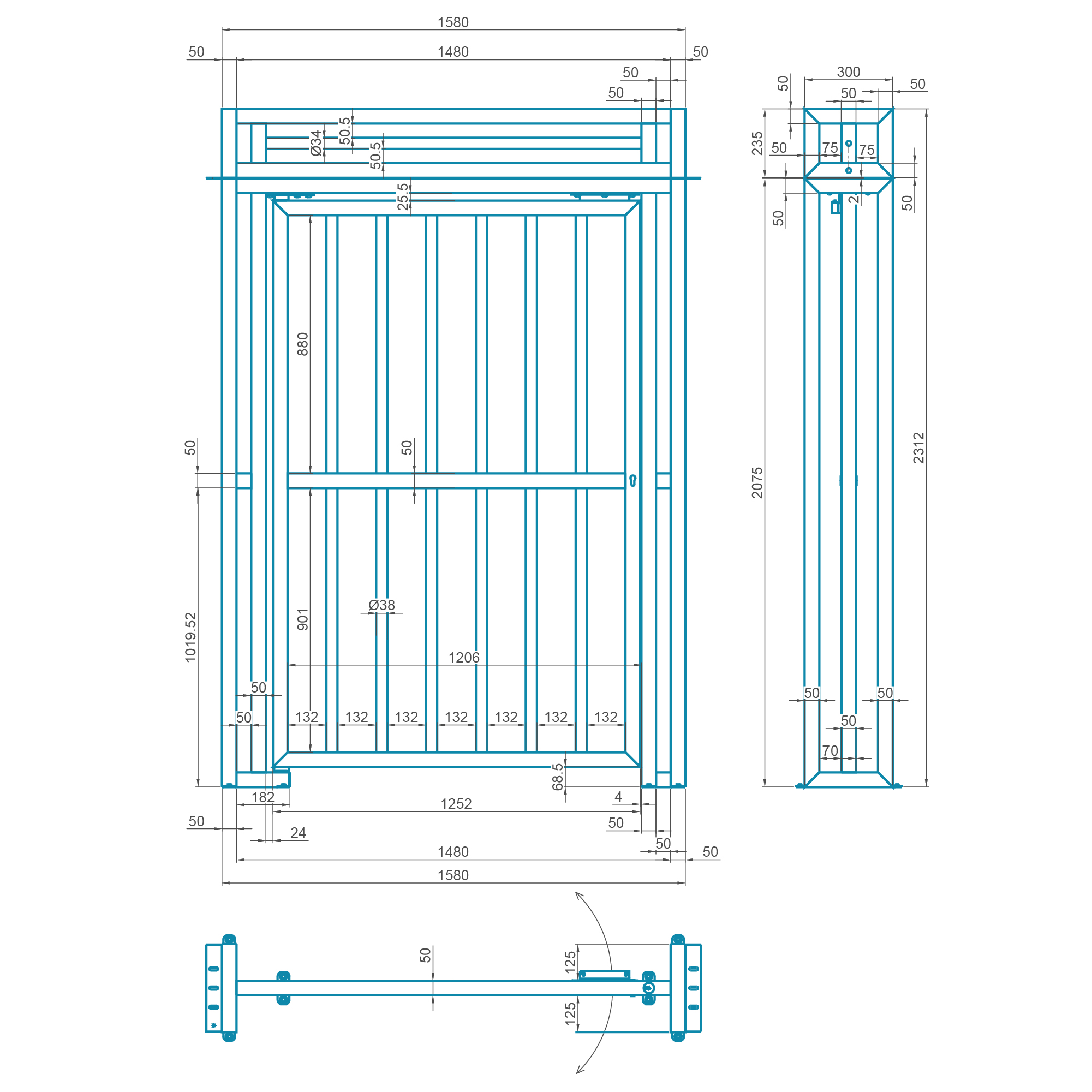 Полноростовая механическая калитка БЛОКПОСТ КЛ М1 серия СПЕКТР V 1