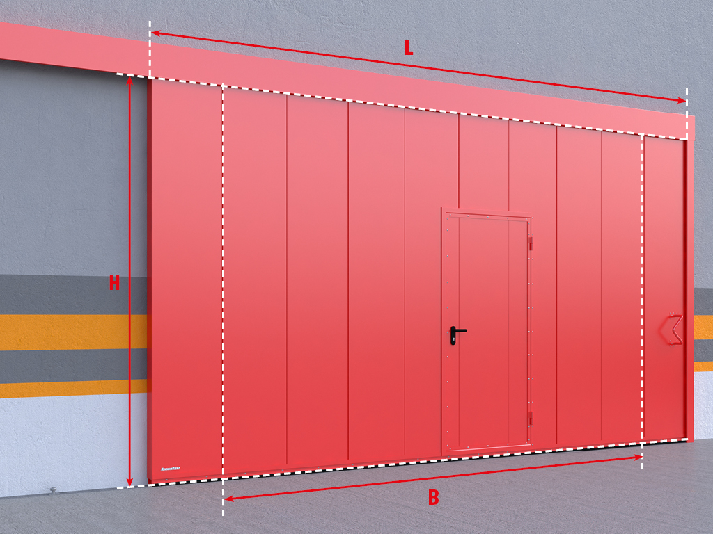 Откатные противопожарные ворота с классом огнестойкости EI60, EI90 2