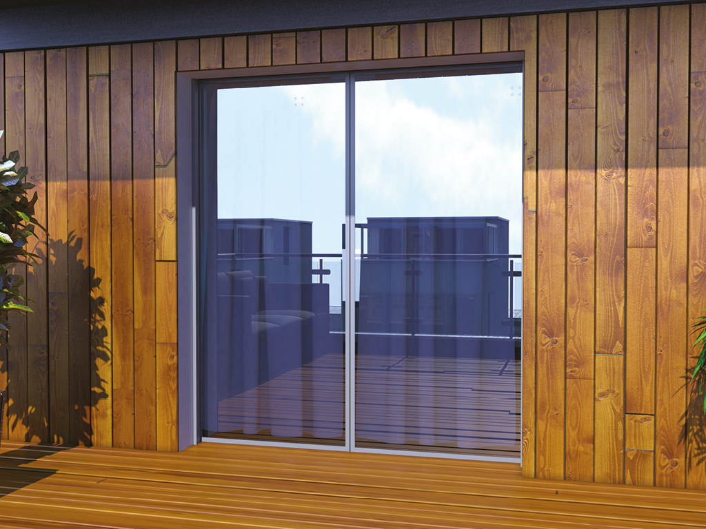 Комплект телескопической раздвижной двери (четыре подвижные лайтстворки и фрамуга) для привода AD-SP-TELESCOPE 8