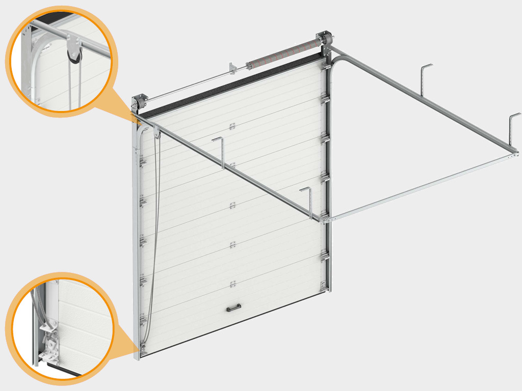 Ворота гаражные секционные с торсионным механизмом RSD02 37