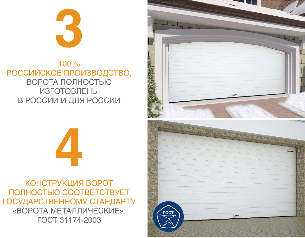 Ворота гаражные секционные с торсионным механизмом RSD02 6