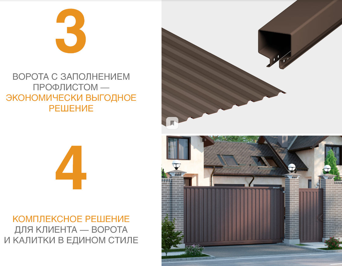 Откатные ворота из профлиста Revolution 10 Откатные ворота из профлиста Revolution 10