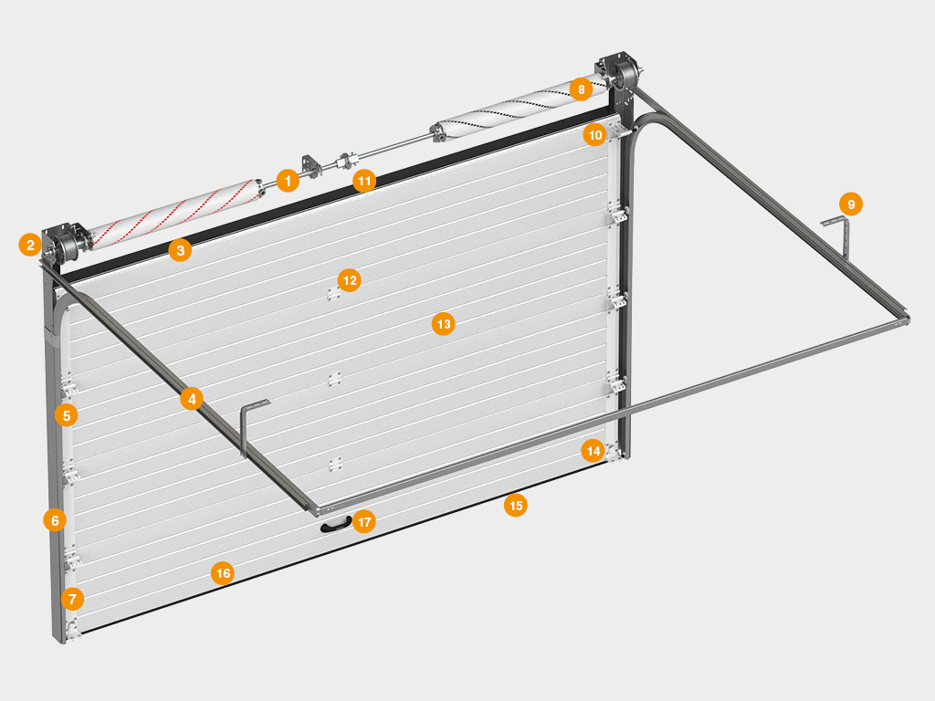 Ворота гаражные секционные с торсионным механизмом RSD02 2