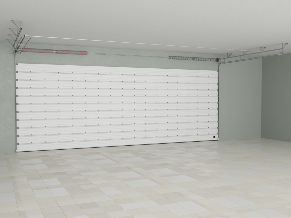 Промышленные секционные ворота из алюминиевых панелей ISD03 1