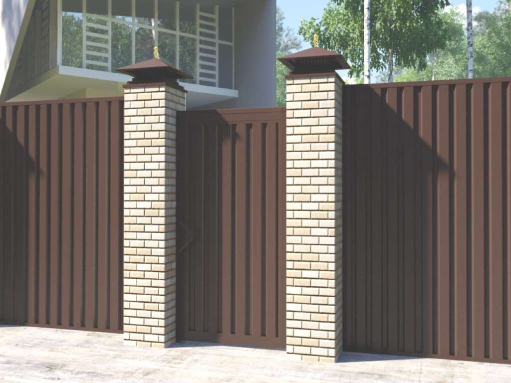 Калитка в алюминиевой раме с заполнением профлистом PSD-P 5