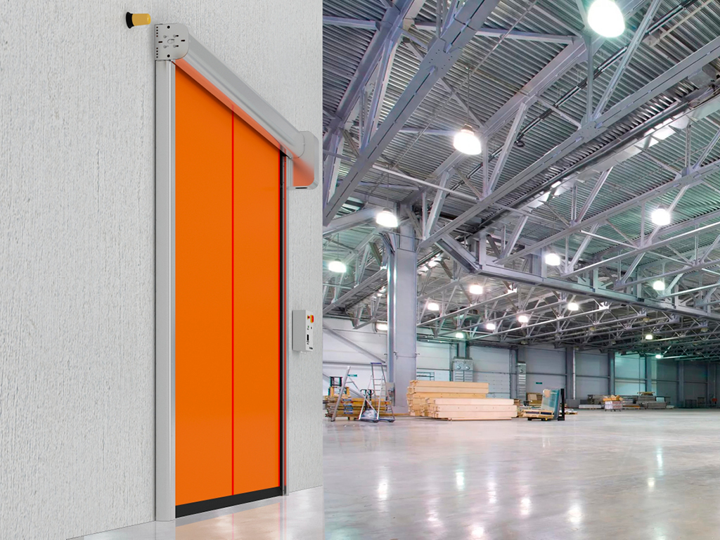 Скоростные рулонные ворота для внутреннего использования из ПВХ 2