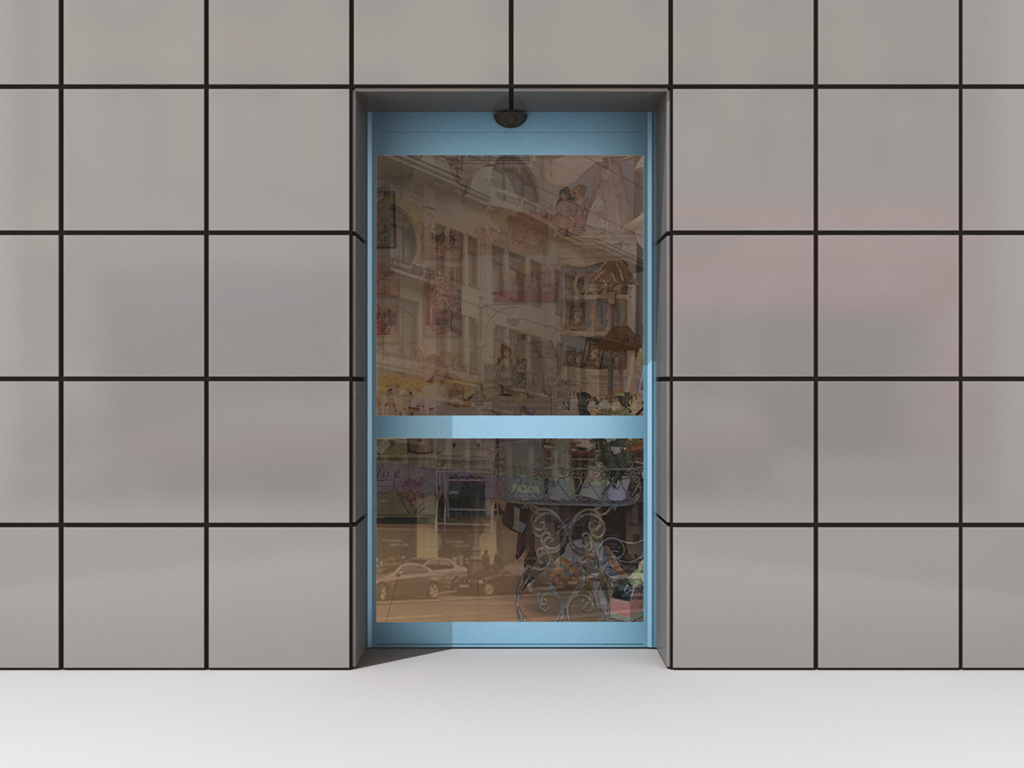 Комплект дверей (две подвижные лайтстворки и фрамуга сверху) для привода AD-SP 1