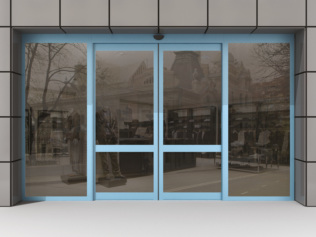 Комплект дверей (две подвижные лайтстворки и фрамуга сверху) для привода AD-SP 3