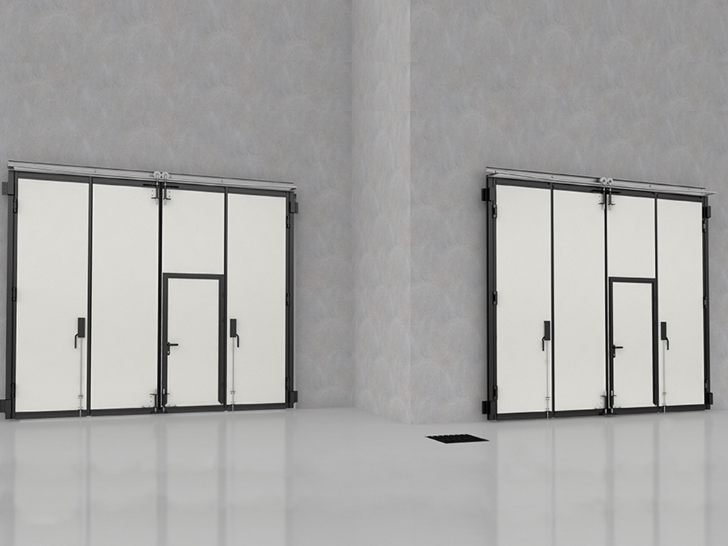 Промышленные складные ворота без нижней направляющей 1