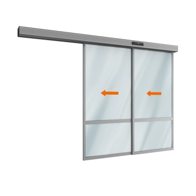 Комплект телескопической раздвижной двери (две подвижные лайтстворки) для привода AD-SP-TELESCOPE